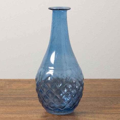 Vase Ocean bleu verre 18x8x8cm