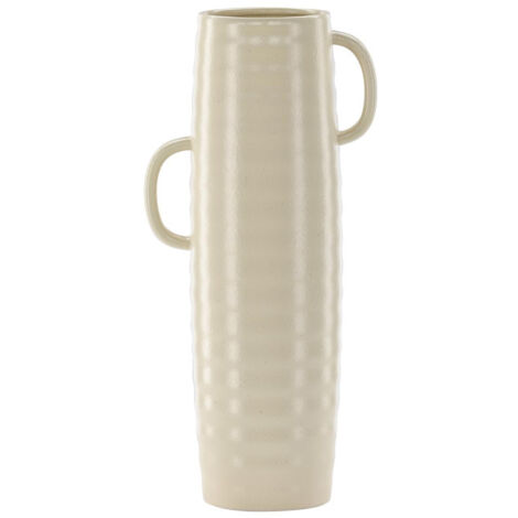 Vase Ondulé en Céramique "Cent" 41cm Beige & Noir