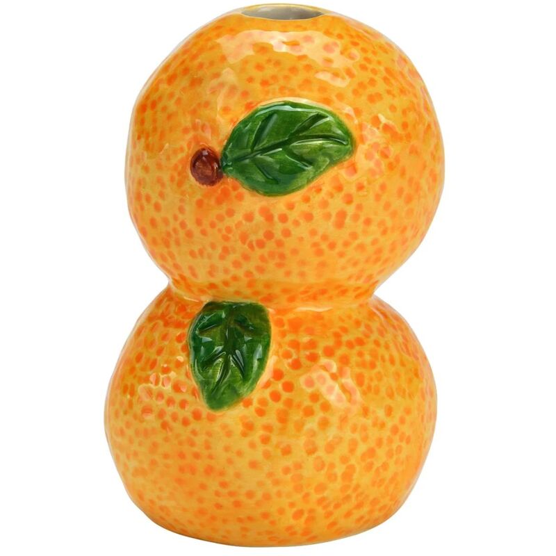 Vase Orange en céramique jaune 6x10x6cm Vase Orange en céramique jaune 6x10x6cm