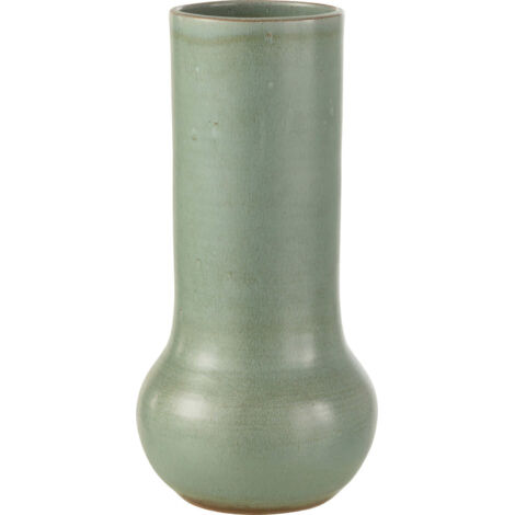 Vase organique en céramique bleu gris style contemporain - Bleu gris céramique satinée