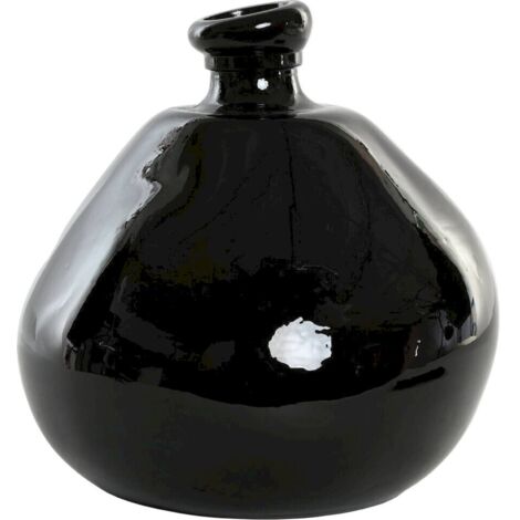 Vase organique en cristal recyclé noir style urbain élégant - noir profond cristal recyclé