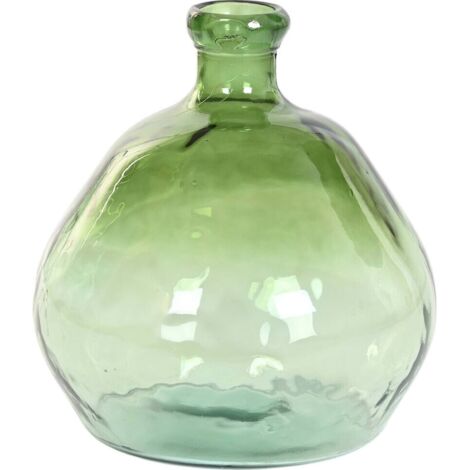 Vase organique en cristal recyclé vert foncé style urban - Vert foncé cristal recyclé