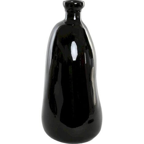 Vase organique noir en cristal recyclé style urban chic - noir profond organique