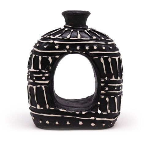 Vase Ovale en Forme de Donut - Chocolat 18cm- Vendu par 1