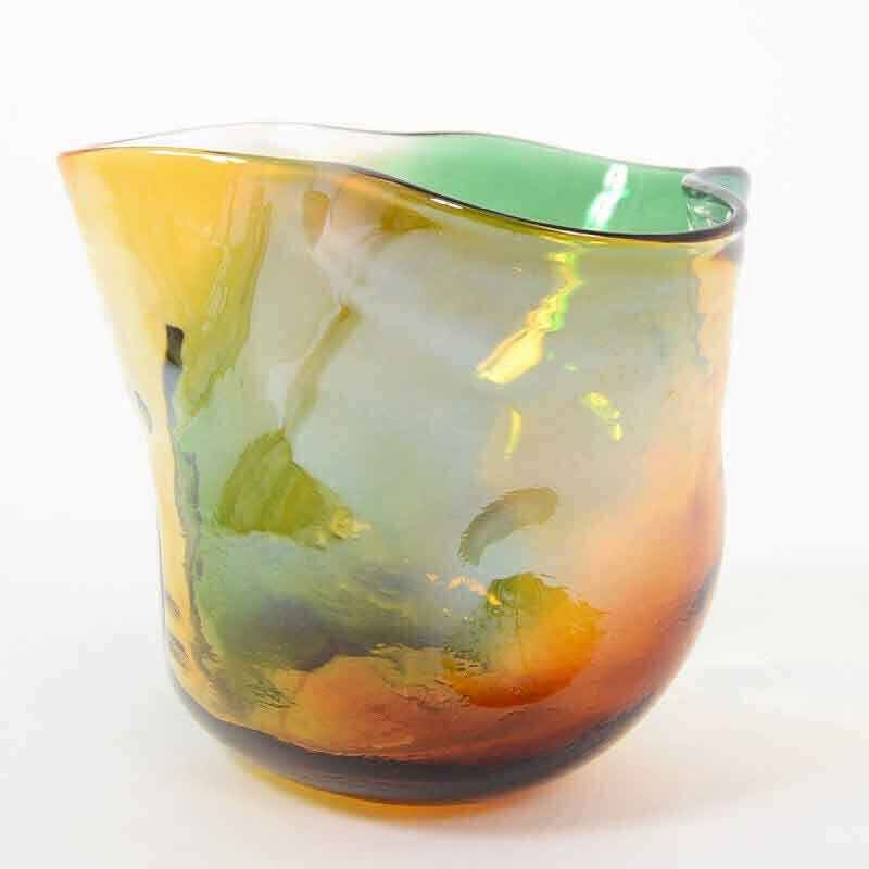 La Grande Prairie - Vase Panache orange verre 26x22x24cm