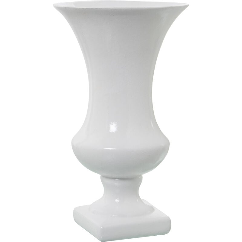 Vase avec Pied en Céramique 33 Cm Blanc Brillant °19X33 Cm, Pied:11X11 Cm