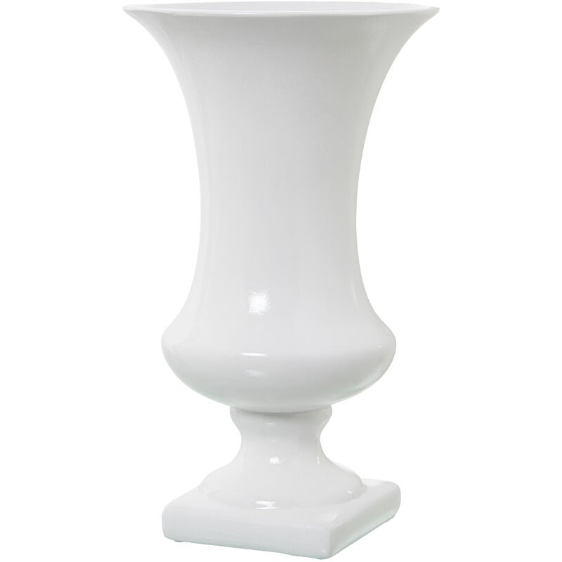 Fijalo - Vase avec Pied en Céramique 41 Cm Blanc Brillant °25X41 Cm, Pied:15X15 Cm