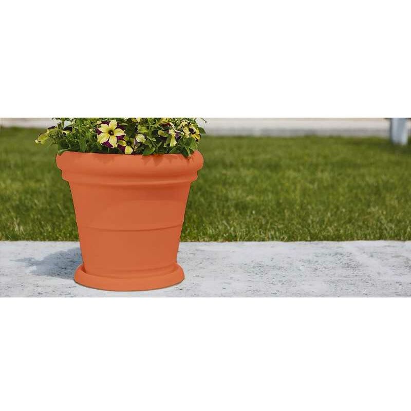Vase Polymère Monacis Double Bord Lisse Terracotta Ø60 (55X49h)
