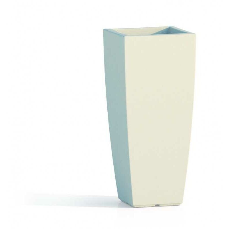 Monacis - Vase Polymère Stilo Carré Blanc - cm 33 x 33 - h 70 cm.