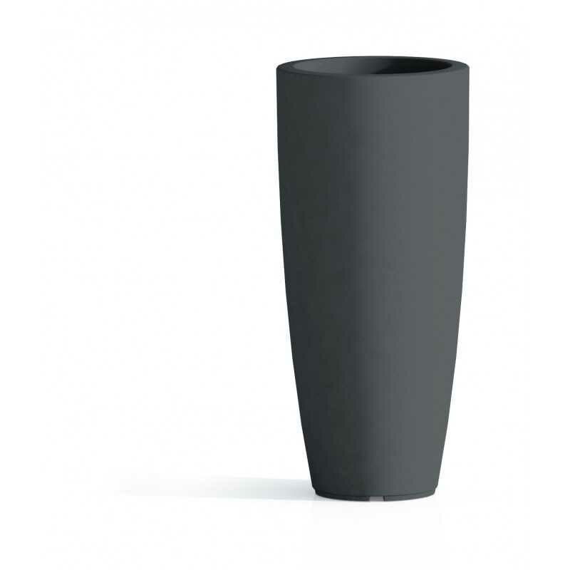 Vase Polymère Monacis Stilo Rond Anthracite - ø 33 cm. - h 70cm.
