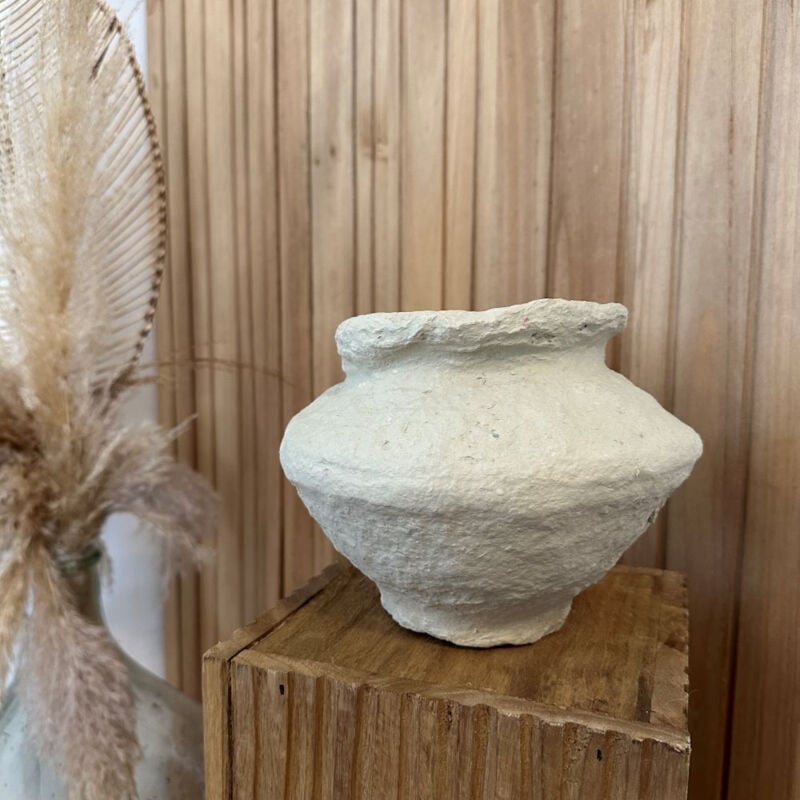 Vase pour fleurs sèches en papier mâché H15 D18cm