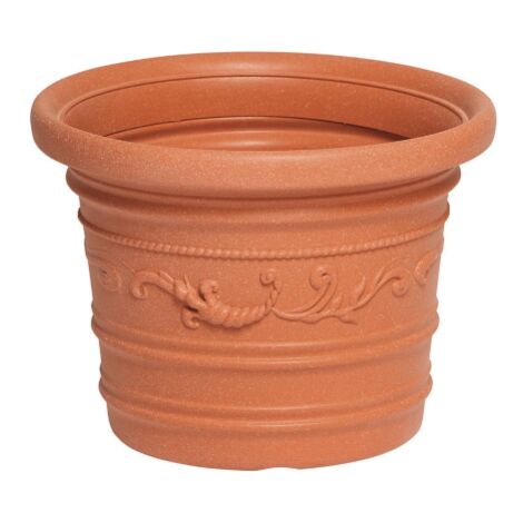 Vase prestige en re'sine de'core'e festonne'e 40x30 cm pour plantes fleurs balcons et terrasses
