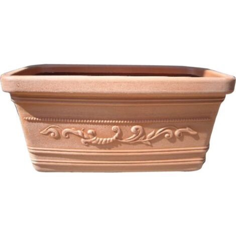 Vase prestige en re'sine festonne'e de'core' 80x39x35 cm pour plantes fleurs balcons et terrasses