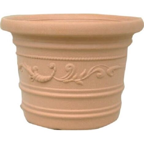 Vase prestige en re'sine festonne'e de'core'e   45x35 cm pour plantes fleurs balcons et terrasses