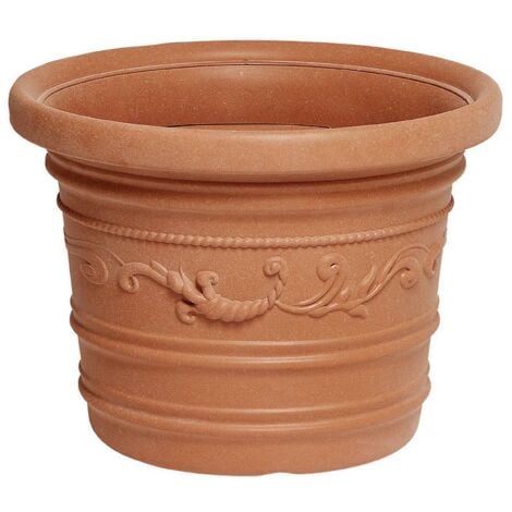 Vase prestige en re'sine festonne'e de'core'e   80x60 cm pour plantes fleurs balcons et terrasses
