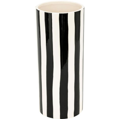 Vase Rayé en Dolomite "Edric" 30cm Noir