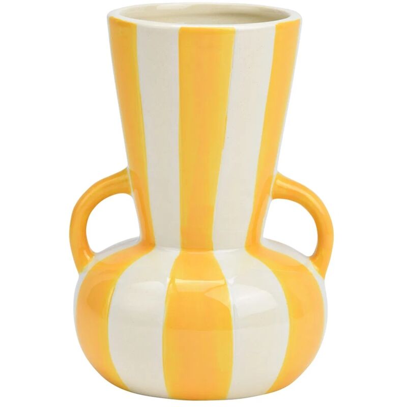 Vase raye jaune 11x16x11cm Vase raye jaune 11x16x11cm