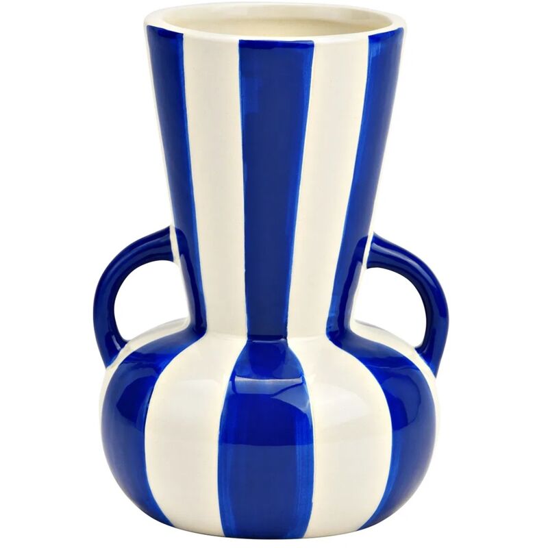 Vase raye bleu 11x16x11cm Vase raye bleu 11x16x11cm