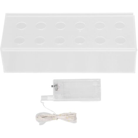Vase rectangulaire moderne avec éclairage LED en acrylique transparent - Centre de table floral élégant pour salle à manger