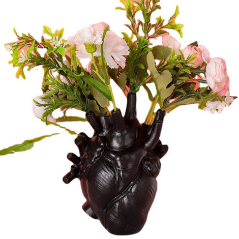 Vase Résine Moderne [Classique & Design] Dimensions 16x11 cm Multi-Usage Déco Maison Noir Rouge Blanc Rose Doré 1 Vase