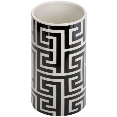 Vase Reso 12x12x26cm Schwarz und Weiß - Atmosphera créateur d'intérieur