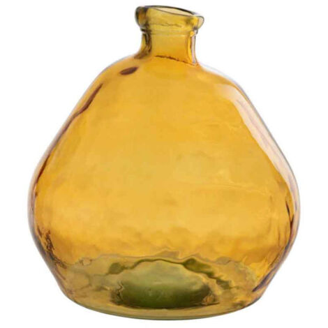Vase Rond Design en Verre "Laura" 47cm Ocre