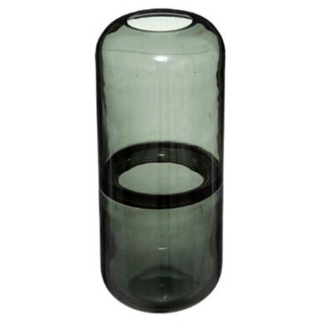 Vase Rond Design en Verre "Line" 25cm Gris