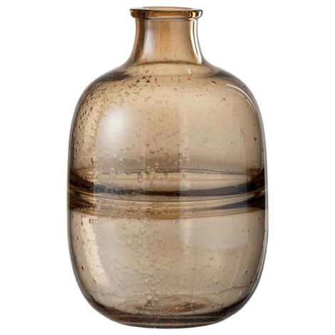Vase Rond Design "Nervures" 29cm Ambre