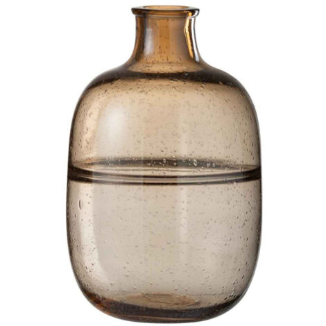 Vase Rond Design "Nervures" 35cm Ambre