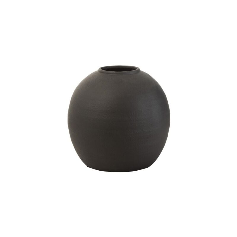Jolipa - Vase rond en ciment noir 30x30x28 cm