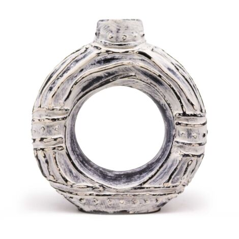 Vase Rond en Forme de Donut - Crème 23cm- Vendu par 1