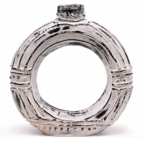 Vase Rond en Forme de Donut - Crème 30cm- Vendu par 1