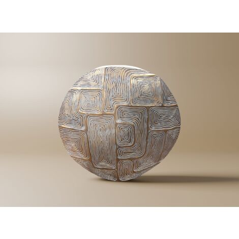 Vase rond en résine blanc et doré H34 cm ARBORA