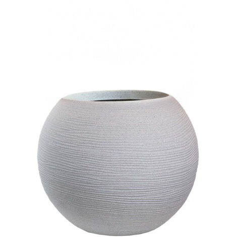 Vase rond en résine design sphère pour plantes d'intérieur et d'extérieur d.40x33h Botticelli Beige
