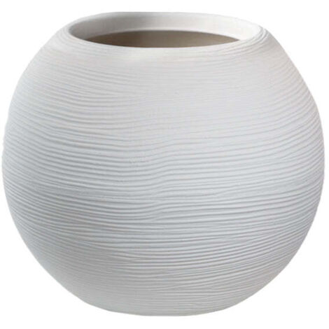 Vase rond en résine design sphérique pour plantes d'intérieur et d'extérieur d.40x33h Botticelli Bianco