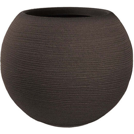 Vase rond en résine design sphérique pour plantes d'intérieur et d'extérieur d.40x33h Botticelli Marron