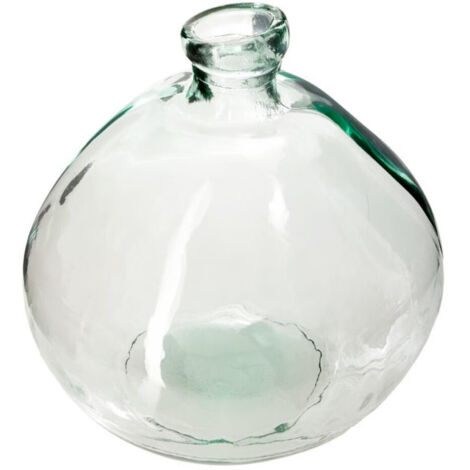 Vase Rond en Verre Recyclé "Ballon" 22cm Transparent