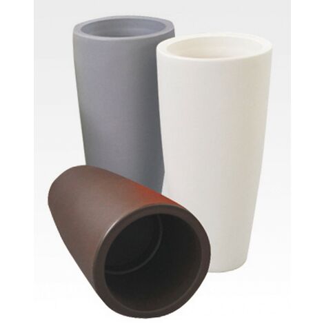 Vase rond Home en re'sine blanc glace 40x90 cm pour l'ameublement inte'rieur et exte'rieur