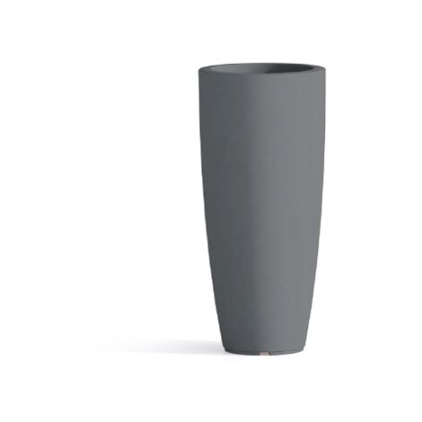 Vase rond Home en re'sine gris pierre   40x90 cm pour l'ameublement inte'rieur et exte'rieur