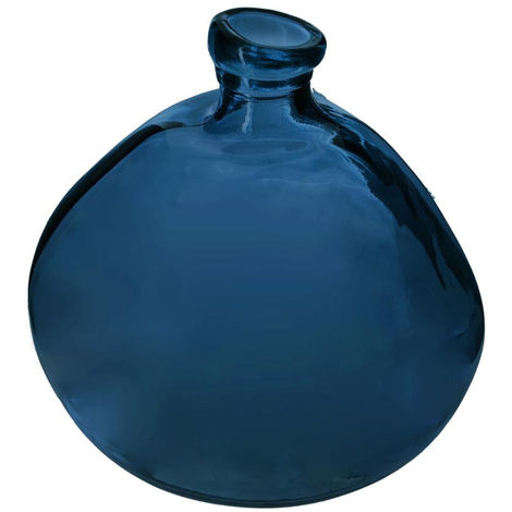 Vase rond Uly en verre recyclébleu orage D33cm - Atmosphera créateur d'intérieur