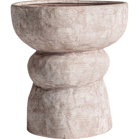 Vase rond vert en céramique style contemporain élégant - Vert doux et beige naturel