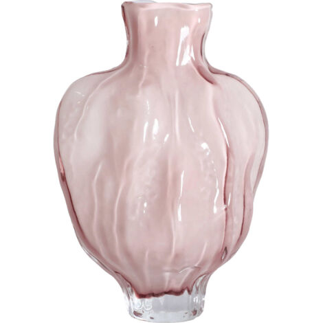Vase rose en verre style classique finition translucide élégante - Rose pâle translucide