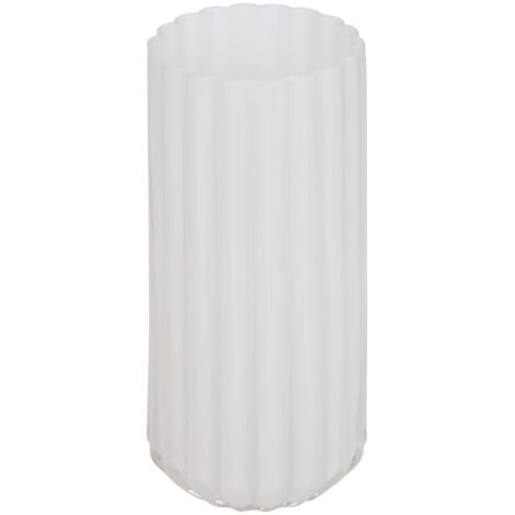 Vase Rosenblüte Gestreift 12x12x28cm Weiß - Atmosphera créateur d'intérieur