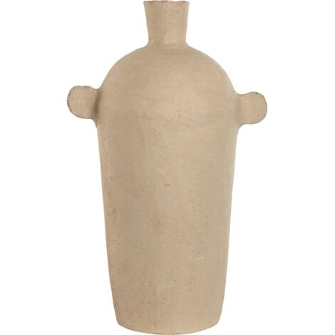 Vase rustique chic en papier mâché brun décoratif - Brun rustique naturel