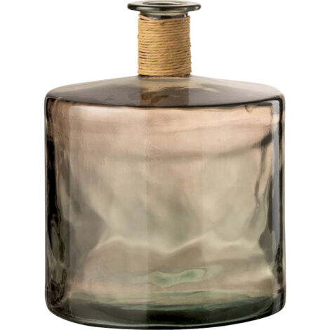 Vase safari marron clair en verre soufflé ambiance chaleureuse - Marron clair verre fumé