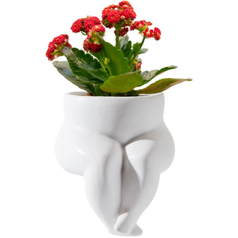 Vase sculpturale en céramique forme corps humain Unique - Art floral décoratif pour maison ou bureau