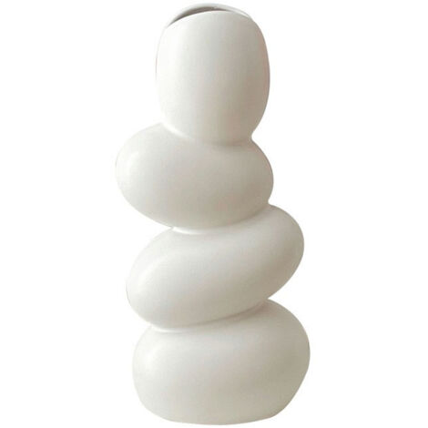 Vase sculpturale «Pierres» - Blanc - Haute qualité céramique pour salon