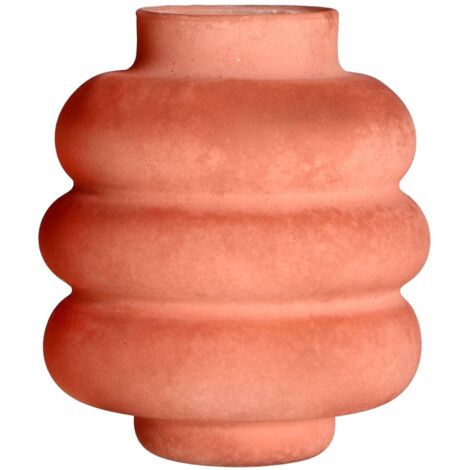 Vase Shabby Chic Orange en Verre Design - Orange ambrée tendance shabby chic