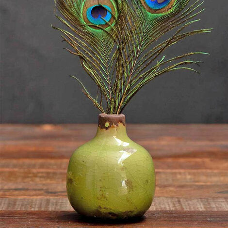 Vase Soliflore céramique Vert émail 10x9cm