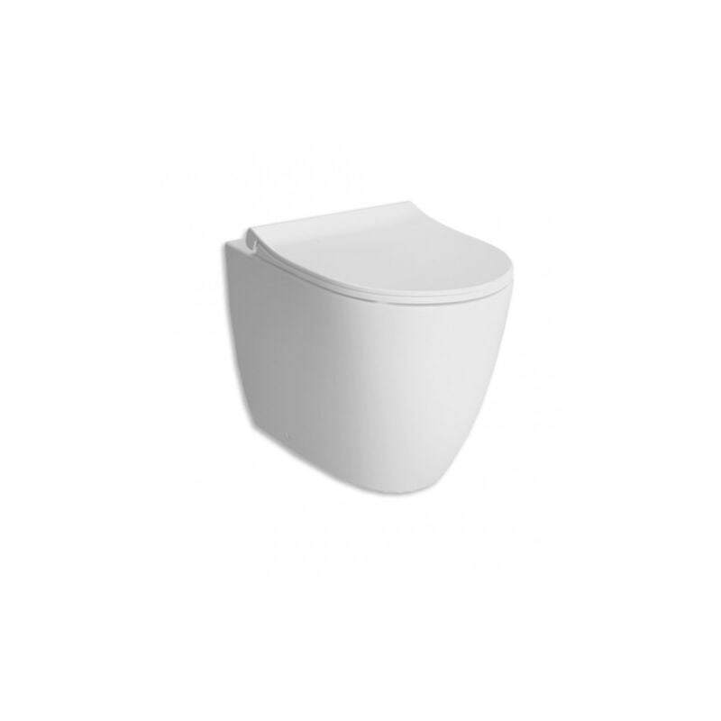 Vase sur pied sans rebord en céramique blanc mat Vitra Sento - Avec abattant wc